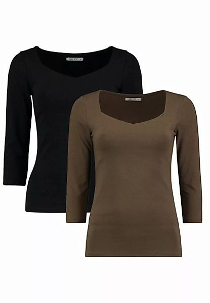 HaILY’S T-Shirt Dünnes 3/4 Arm Shirt 2-er Stück Set Stretch Longsleeve NOA günstig online kaufen