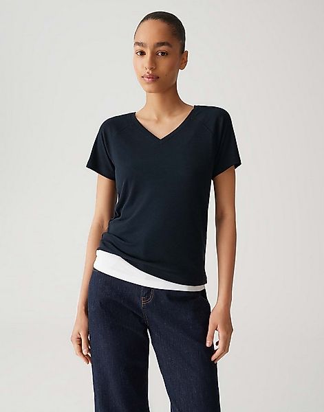 OPUS Kurzarmshirt SAVELLA Slim mit feiner Rippstruktur günstig online kaufen