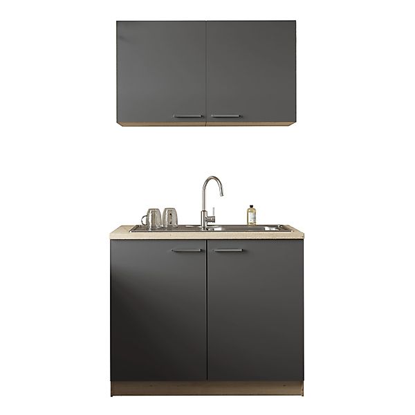 Respekta Küchenmöbel-Set 2 Merle 100 cm Grau günstig online kaufen