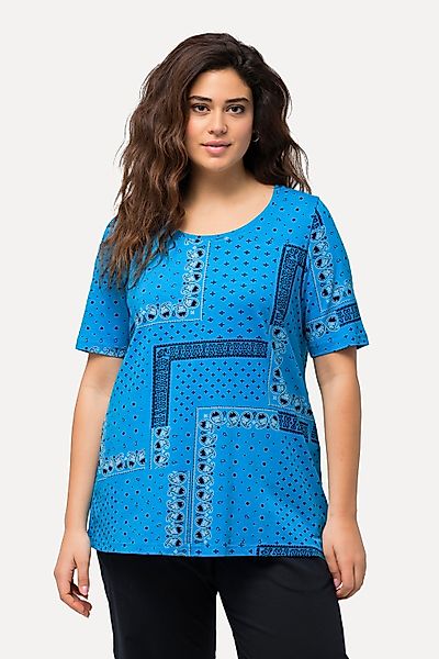 Ulla Popken T-Shirt T-Shirt Patchmuster A-Linie günstig online kaufen