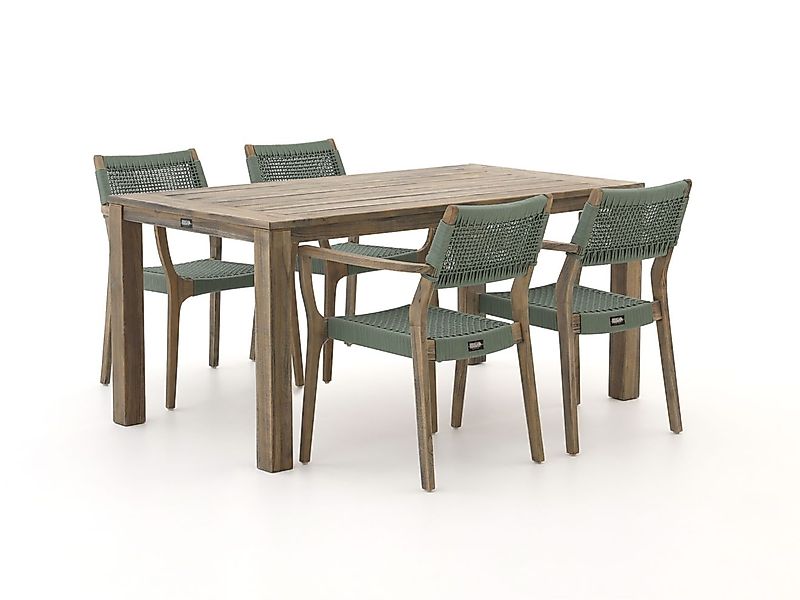 ROUGH-L Rope/ROUGH-S 160cm dining tuinset 5-delig stapelbaar günstig online kaufen