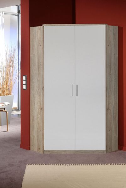 Wimex Eckkleiderschrank "Tromo" mit Hochglanz-Front, verchromte Leisten und günstig online kaufen