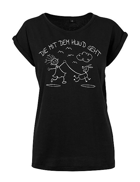 Youth Designz Print-Shirt Die Mit Hund Geht" Damen T-Shirt Statement Gesche günstig online kaufen
