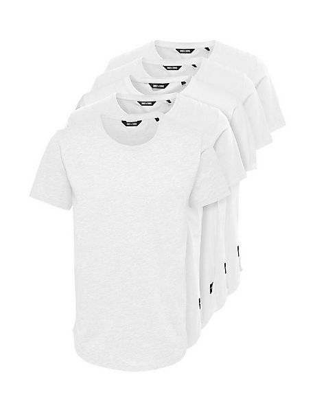 ONLY & SONS Rundhalsshirt ONSMATT LONGY SS TEE 5-PACK (Packung, 5-tlg) Baum günstig online kaufen