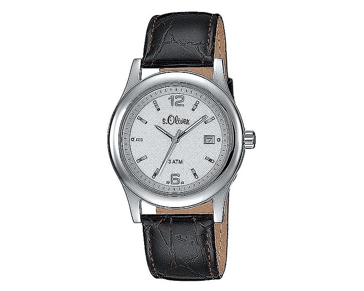 s.Oliver Quarzuhr, SO-15074-LQR Herren-Armbanduhr Analog Quarz Leder günstig online kaufen