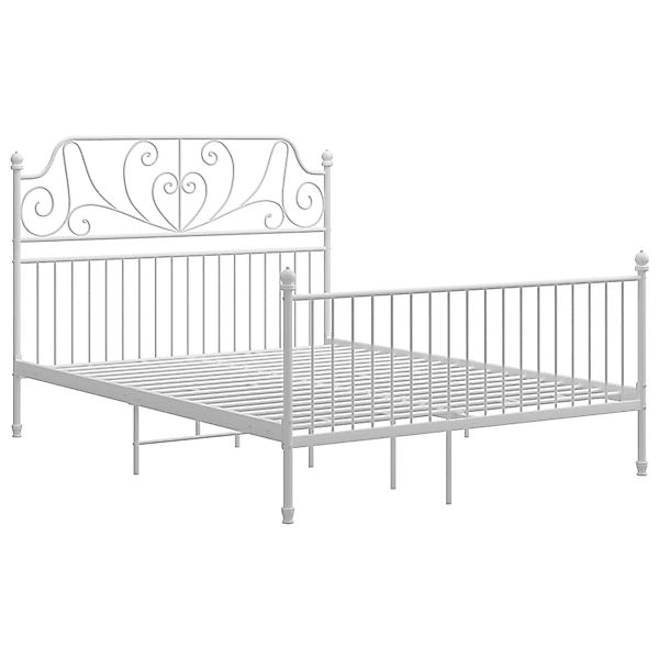 vidaXL Bettgestell Weiß Metall 160x200 cm723145 günstig online kaufen
