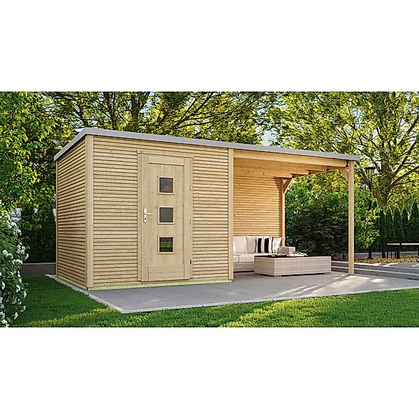 Weka Holz-Gartenhaus wekaLine 413 B Gr. 2 Natur 596 cm x 300 cm günstig online kaufen