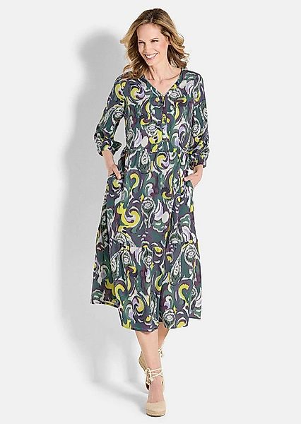 GOLDNER Sommerkleid Elegantes Viskosekleid mit Stufenrock Blusenkleid mit A günstig online kaufen