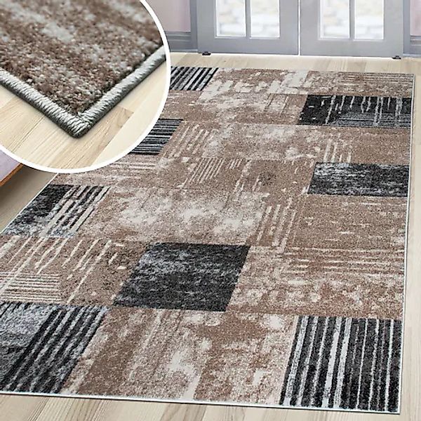 OTTO home Teppich »Lunari«, rechteckig, 9 mm Höhe, Karo-Design, modern, geo günstig online kaufen