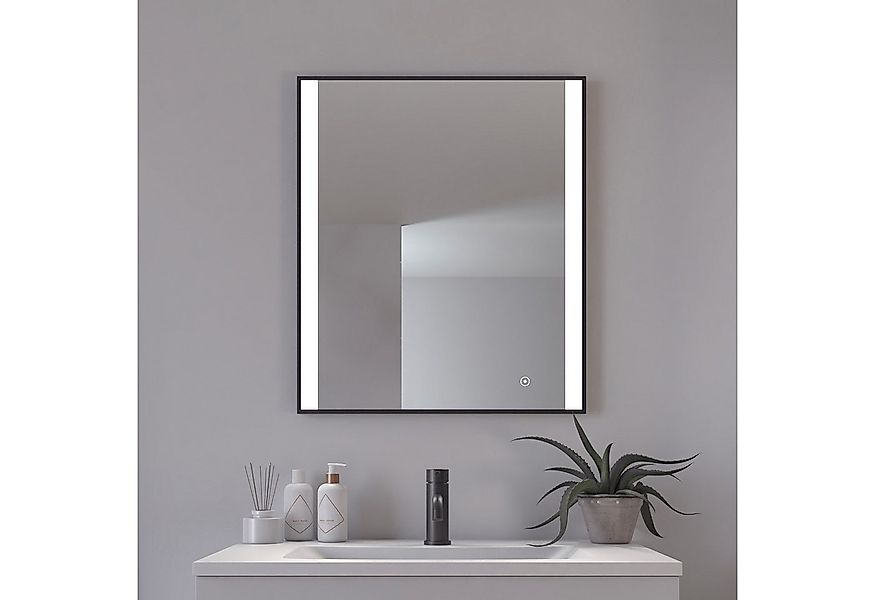 Loevschall Badspiegel Libra Quadratisch, Badzimmerspiegel mit LED Beleuchtu günstig online kaufen
