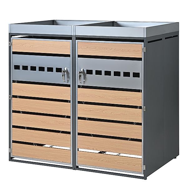 Mülltonnenbox mit integriertem Pflanztrog und Belüftung, abschließbarer zwe günstig online kaufen