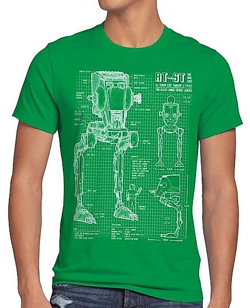 style3 T-Shirt AT-ST Blaupause walker star krieg wars imperium der sterne v günstig online kaufen