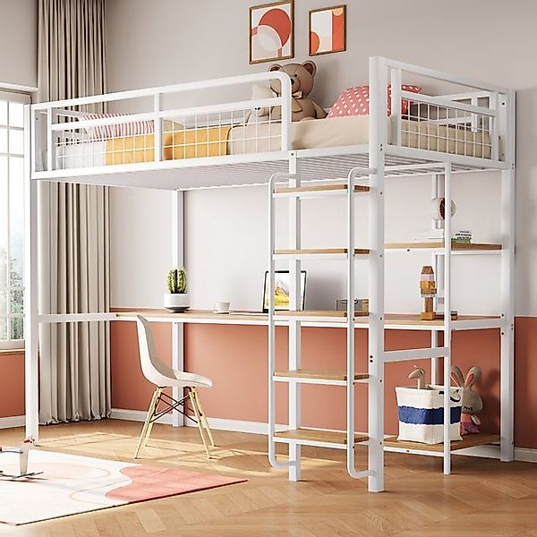 Merax Hochbett (Metallbett Einzelbett für Kinder- und Jugendzimmer) Kinderb günstig online kaufen