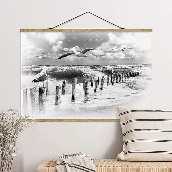 Stoffbild Strand mit Posterleisten - Querformat No.YK3 Absolut Sylt II günstig online kaufen