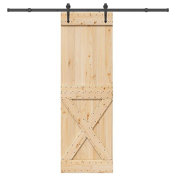 vidaXL Schiebetür mit Beschlag 70x210 cm Massivholz Kiefer 3332790 günstig online kaufen