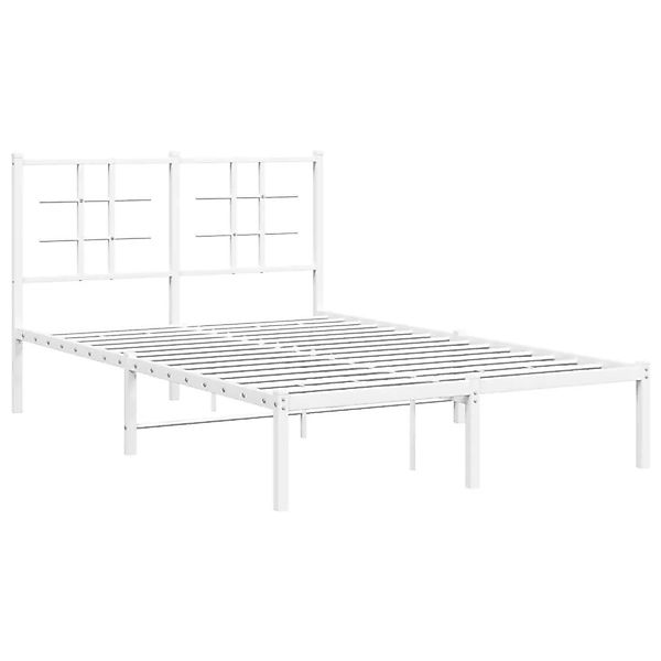 vidaXL Bettgestell mit Kopfteil Metall Weiß 120x200 cm 355608 günstig online kaufen