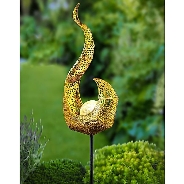BURI Kugelleuchte Solar Metall-Gartenstecker 78cm LED günstig online kaufen