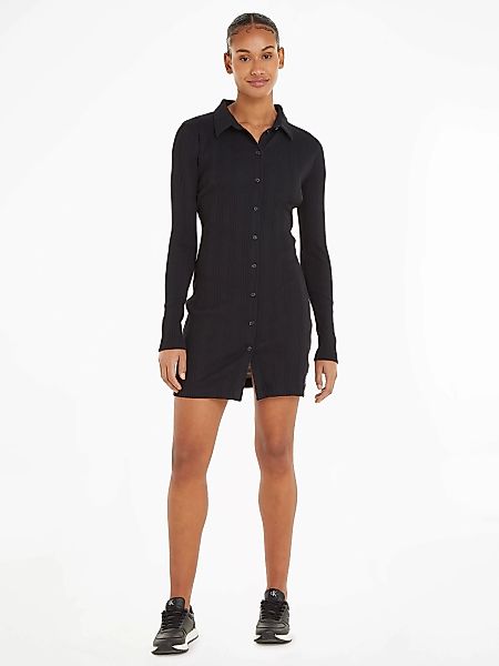 Calvin Klein Jeans Shirtkleid "BADGE ELONGATED RIB SHIRT DRESS" günstig online kaufen