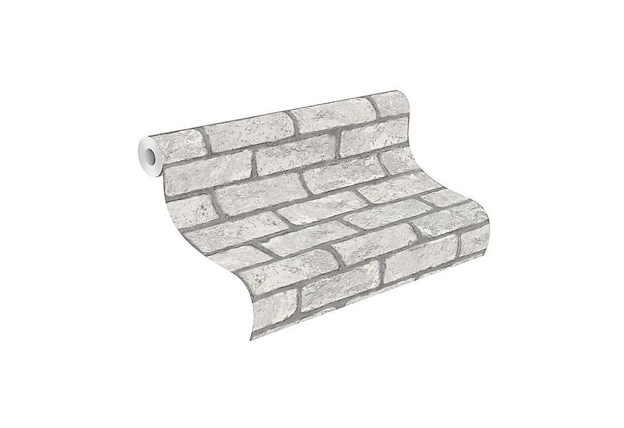 Rasch Papiertapete Papiertapete mit Steinoptik in Grau, glatt, 3D-Optik, St günstig online kaufen