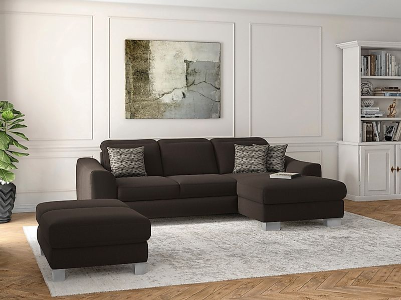sit&more Ecksofa "Dundee L-Form" mit Federkern und Edelstahlfüßen, wahlweis günstig online kaufen