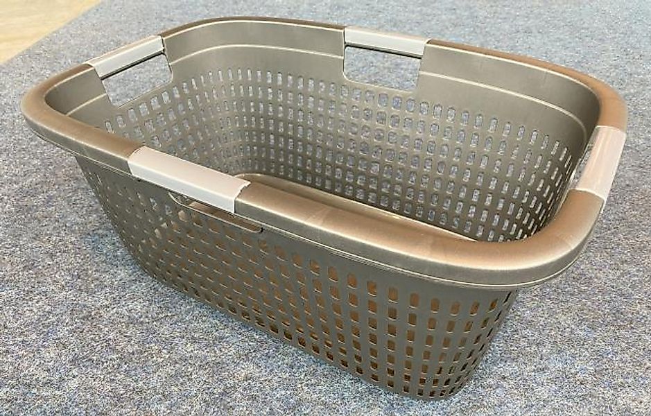 Wäschekorb ca. 40 Liter 1 Stück mit 4 farblich abgesetzten Griffen unsortie günstig online kaufen