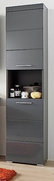 trendteam Hochschrank Amanda (Badschrank in grau, 2-türig, 37 x 190 cm) Hoc günstig online kaufen