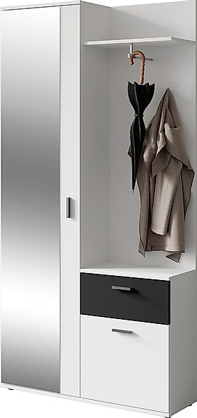 INOSIGN Kompaktgarderobe "Jakob", mit großem Spiegel und Ablage, Breite 97 günstig online kaufen