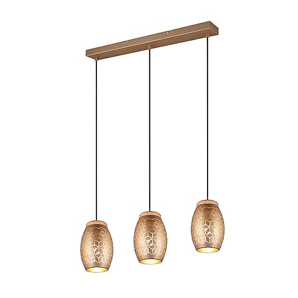 Reality Pendelleuchte Bidar 3-flammig Coffee 7,1 cm x 15 cm günstig online kaufen