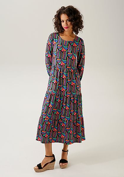 Aniston CASUAL Jerseykleid mit farbenfrohem, graphischem günstig online kaufen