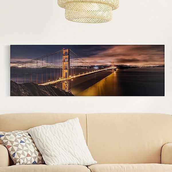 Leinwandbild - Panorama Golden Gate to Stars günstig online kaufen