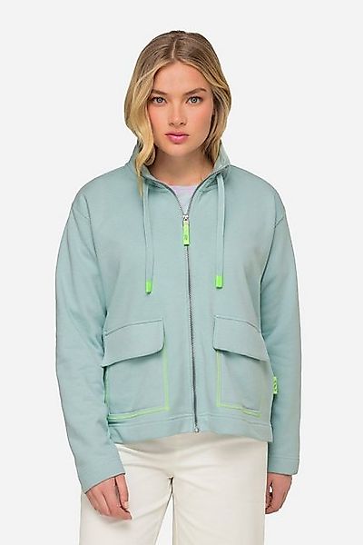 Laurasøn Sweatjacke Sweatjacke Stehkragen Rücken-Print Zipper OEKO-TEX günstig online kaufen