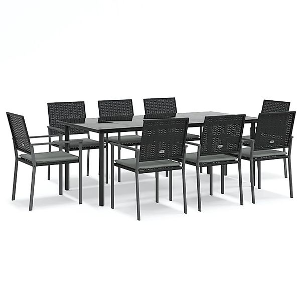 vidaXL 9-Tlg Garten-Essgruppe mit Kissen Poly Rattan und Stahl 3187030 günstig online kaufen