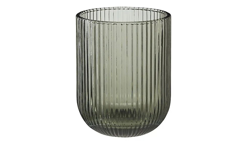 HOME STORY Windlicht   ¦ grau ¦ Glas ¦ Maße (cm): H: 10  Ø: 8 Accessoires > günstig online kaufen