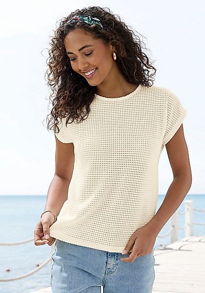 Vivance Kurzarmshirt aus bügelfreiem Waffelstrick günstig online kaufen