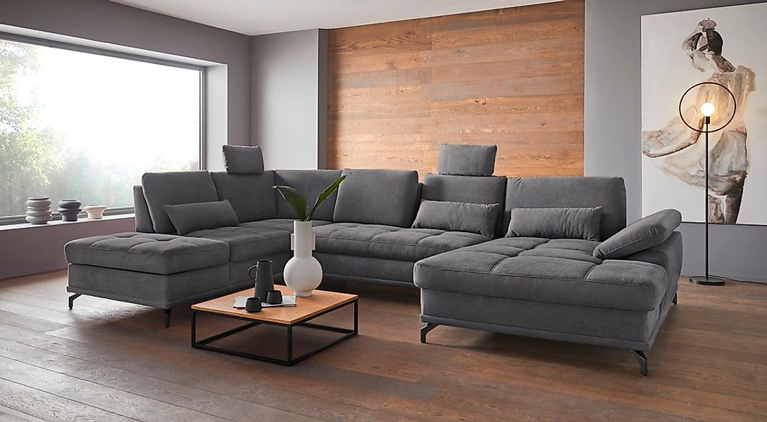 OTTO home Wohnlandschaft "Costello U-Form, B: 363 cm mit Sitztiefen-, Armte günstig online kaufen