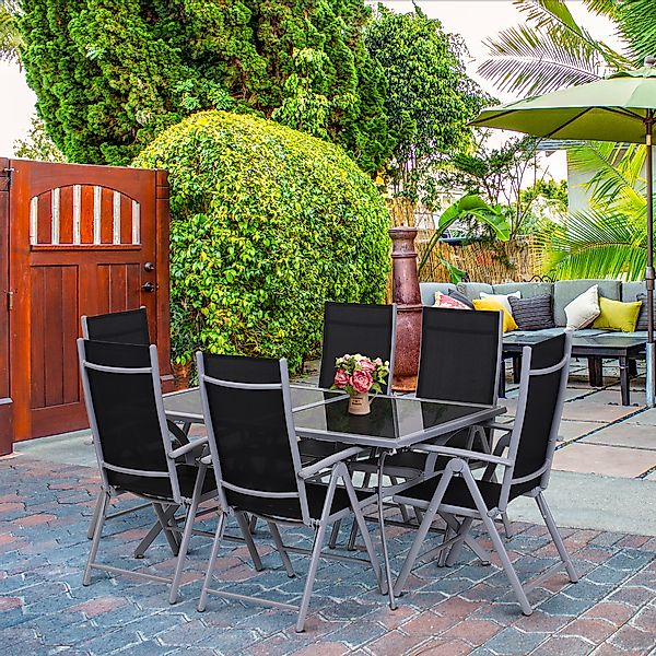 Outsunny Garten-Essgruppe 7-TLG Sitzgarnitur Gartengarnitur Gartenmöbel, (G günstig online kaufen