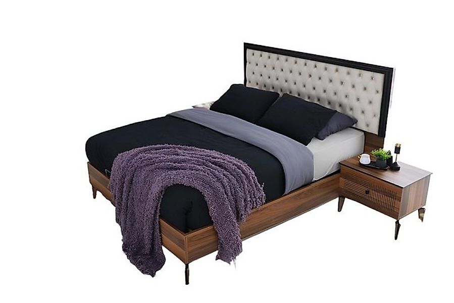 Xlmoebel Bett Braunes Holzdoppelbettgestell für das Schlafzimmer. (Bett), H günstig online kaufen