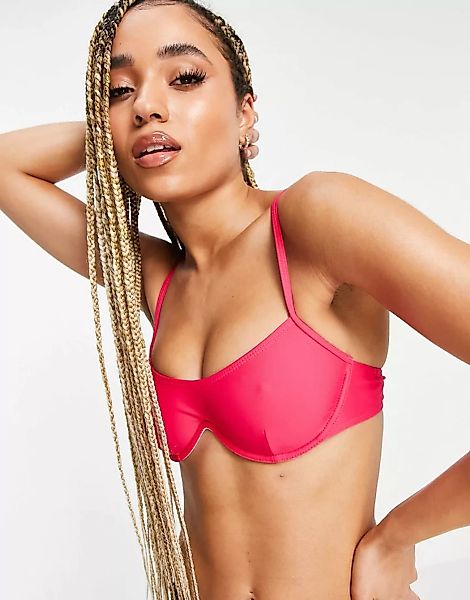 Public Desire – Bikinioberteil mit Bügel in Pink-Rosa günstig online kaufen