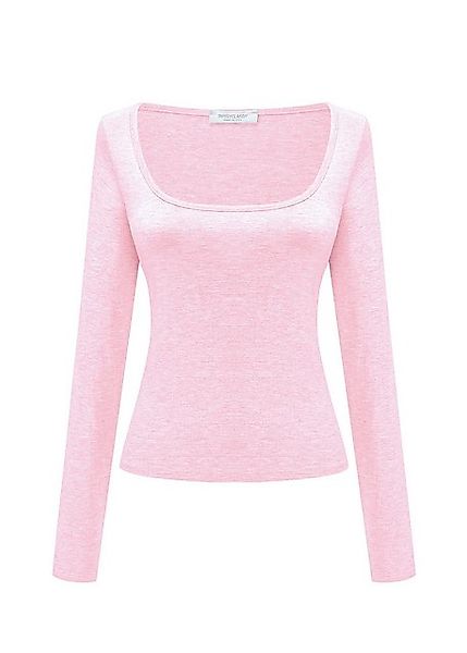 SASSYCLASSY Langarmshirt Langarmshirt Damen mit Ausschnitt Casual Chic Lang günstig online kaufen