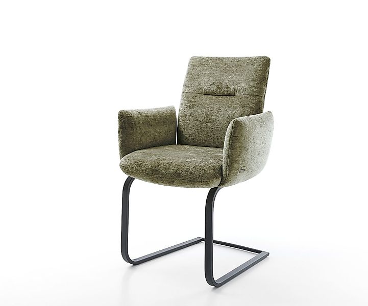 Freischwinger Jova-Flex mit Armlehnen Chenille Silbergrau Freischwinger fla günstig online kaufen