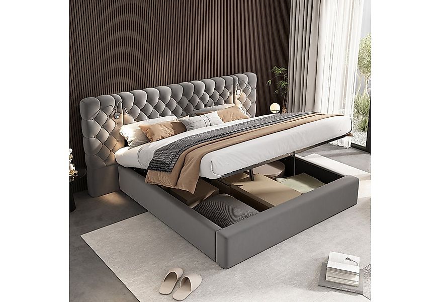 REDOM Polsterbett hydraulisches Breitohrbett (Struraumbett, Doppelbett, Fun günstig online kaufen