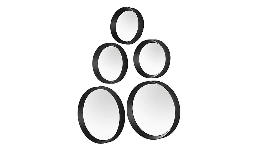 Spiegel 5er Set  Capovalle ¦ schwarz ¦ Glas,Aluminium,Kunststoff Ø: 25 Acce günstig online kaufen