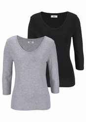 Flashlights V-Shirt (Packung, 2-tlg., 2er-Pack) unifarben, günstig online kaufen