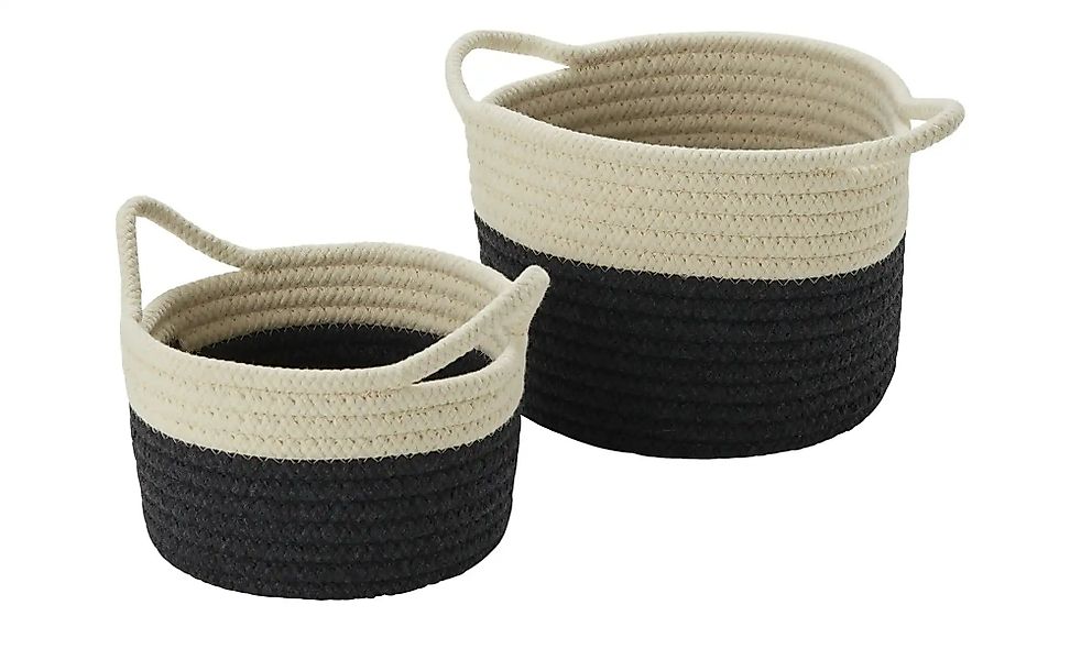 HOME STORY Aufbewahrungskorb  2er Set   ¦ rot ¦ Polyester,Baumwolle ¦ Maße günstig online kaufen