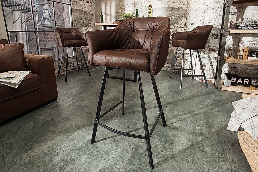 riess-ambiente Barhocker LOFT 100cm antik braun, mit Fußablage günstig online kaufen