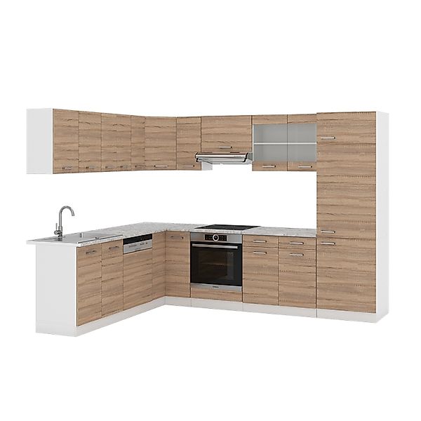Vicco R-Line Eckküche Sonoma 227 x 287 cm AP Marmor günstig online kaufen