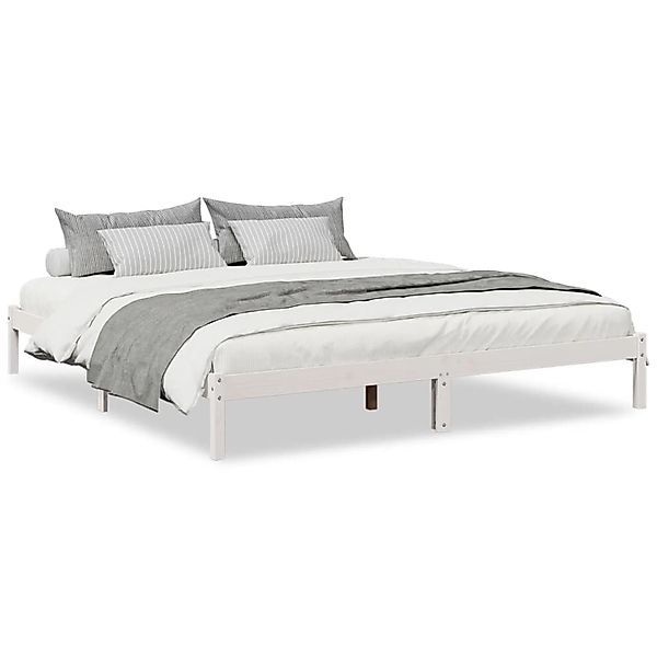 vidaXL Massivholzbett Extra Lang ohne Matratze Weiß 180x220 Kieferholz 8524 günstig online kaufen