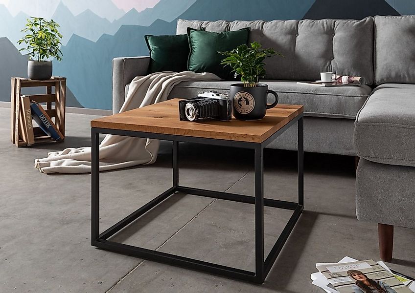 Massivmoebel24 Couchtisch Couchtisch Wildeiche 60x60x43 natur geölt LOUNGE günstig online kaufen