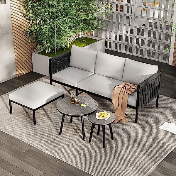 MODFU Gartenlounge-Set wetterbeständig, wasserabweisend, (Garten-Lounge-Set günstig online kaufen