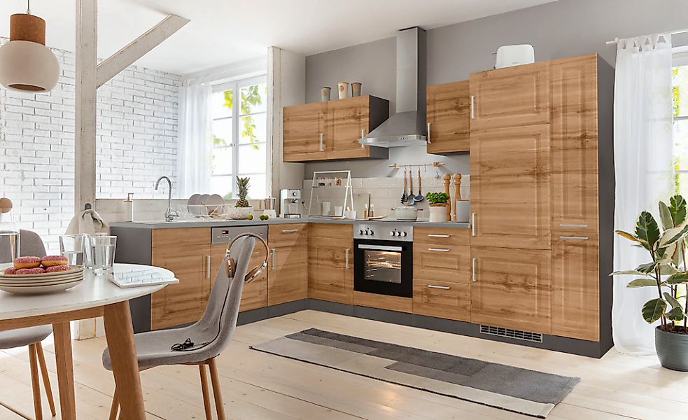 KOCHSTATION Winkelküche »KS-Stockholm« Stellbreite 220/310 cm, mit hochwert günstig online kaufen